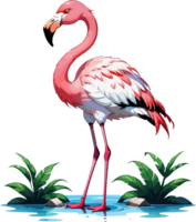 exotisch flamingo vogel beeld ai generatief png