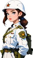 ai généré soldat fille dessin animé conception personnage ai génératif png