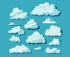 conjunto de nubes vector para gráfico usos a mano creado