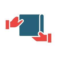 Hand Over Vector Glyph Two Color Icon For Personal And Commercial Use.