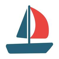 Sailboat Vector Glyph Two Color Icon For Personal And Commercial Use.