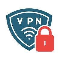 vpn vector glifo dos color icono para personal y comercial usar.