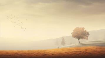 AI generated nature sky wooden tree countryside ai generated photo