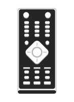 TV remote control buttons black and white 2D line cartoon object. Remote controller for television equipment isolated vector outline item. Watching tv device monochromatic flat spot illustration