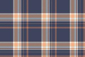 Plaid background, check seamless pattern in blue. Vector fabric texture for textile print, wrapping paper, gift card or wallpaper.