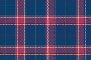 Plaid background, check seamless pattern in blue. Vector fabric texture for textile print, wrapping paper, gift card or wallpaper.