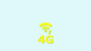 4g Rete icona animato 4k video