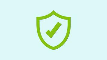 Cyber security glowing icon with shield and check mark. Security concept video