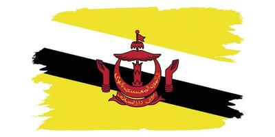 Vector flag of the country brunei vector illustration