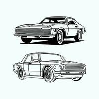 un del automóvil vector contorno dibujo