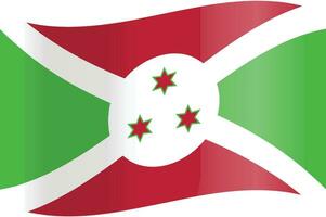 The Burundian flag in vector illustration