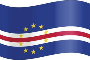 Vector cabo verde flag with realistic texture