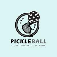 vector flat style vintage pickleball logo