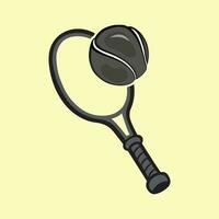 tennis ball and racket in vector format