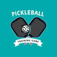 vector flat style vintage pickleball logo