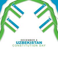 vector ilustración de Uzbekistán constitución día celebrado en diciembre 8. póster saludo tarjeta con Uzbekistán bandera