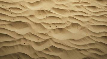 Top view of sandy beach. Background with copy space and visible sand texture Generative AI photo