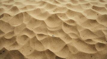 Top view of sandy beach. Background with copy space and visible sand texture Generative AI photo