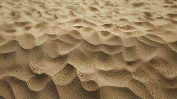 Top view of sandy beach. Background with copy space and visible sand texture Generative AI photo