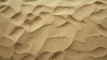 Top view of sandy beach. Background with copy space and visible sand texture Generative AI photo