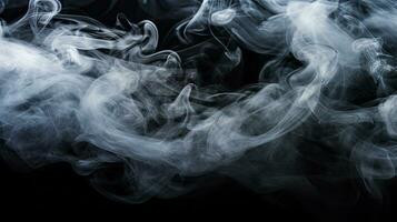 Smooth smoke on dark background. AI Generative photo