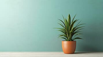 potted houseplant on a gray background. AI Generative photo