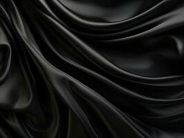 AI generated Luxurious black silk texture background photo