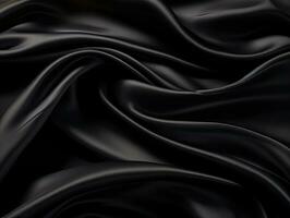 AI generated Black silk texture background photo