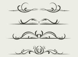 border elements, Free vector floral design elements vintage dividers in black color. page decoration. vector illustration.