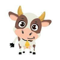 cute cow cartoon animal vector