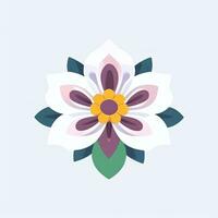 AI generated Flower Icon Clip Art Avatar Sticker Decoration Simple Background photo