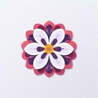 AI generated Flower Icon Clip Art Avatar Sticker Decoration Simple Background photo