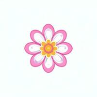 AI generated Flower Icon Clip Art Avatar Sticker Decoration Simple Background photo