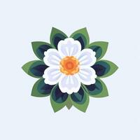 AI generated Flower Icon Clip Art Avatar Sticker Decoration Simple Background photo