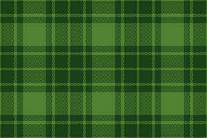 Plaid background, check seamless pattern in green. Vector fabric texture for textile print, wrapping paper, gift card or wallpaper.