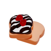 chocola toetje 3d clip art , chocola geroosterd brood Aan een transparant achtergrond . 3d renderen png