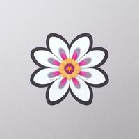 AI generated Flower Icon Clip Art Avatar Sticker Decoration Simple Background photo