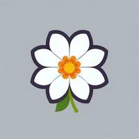 AI generated Flower Icon Clip Art Avatar Sticker Decoration Simple Background photo