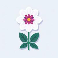 AI generated Flower Icon Clip Art Avatar Sticker Decoration Simple Background photo