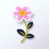 AI generated Flower Icon Clip Art Avatar Sticker Decoration Simple Background photo