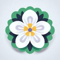 AI generated Flower Icon Clip Art Avatar Sticker Decoration Simple Background photo