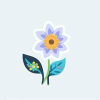 AI generated Flower Icon Clip Art Avatar Sticker Decoration Simple Background photo