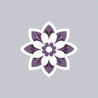 AI generated Flower Icon Clip Art Avatar Sticker Decoration Simple Background photo