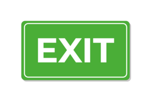 Isolated exit, emergency sign png