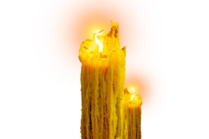 a yellow candle with a flame on it png