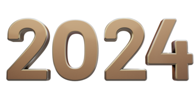 moderne style bronze 2024 3d rendre texte png
