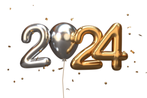 Modern Style silver gold 3D render balloon text with balloon png