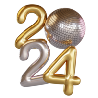 modern Stil Silber Gold 3d machen Ballon Text mit Disko Ball png