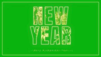 New year text overlay on green screen background - Free video