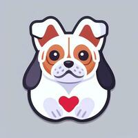 AI generated Cute Dog Avatar Icon Clip Art Sticker Decoration Simple Background photo